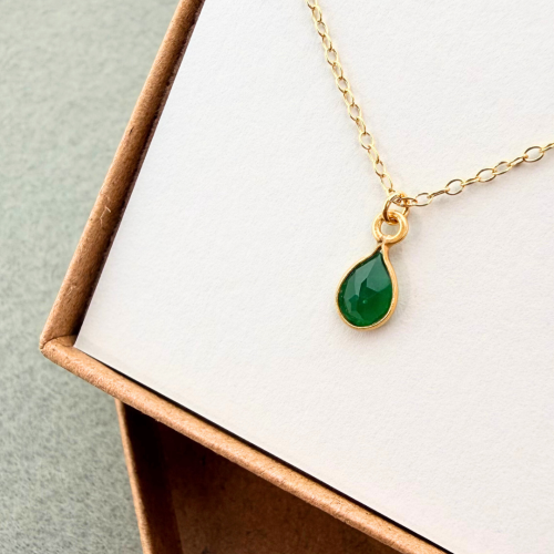 Naszyjnik pozłacany z zielonym onyksem 925.png
