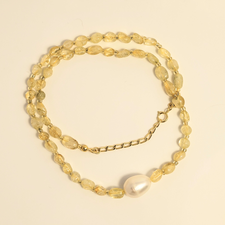 Naszyjnik Cytryn Choker Perła Kamienie Naturalne Talizman Optymizmu i Odwagi.png
