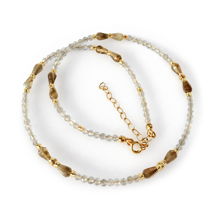 Złoty Naszyjnik Labradoryt Złoty Blask srebro pozłacane 925.png