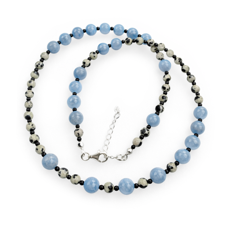 Naszyjnik   akwamaryn, jaspis dalmatyński i onyks w srebrze 925.png