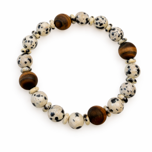 Elastyczna bransoletka tygrysie oko i jaspis dalmatyński.png