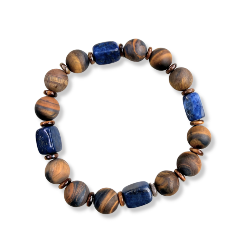 Bransoletka męska Tygrysie oko i Lapis Lazuli.png