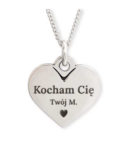 Srebrny Naszyjnik Serduszko z grawerem