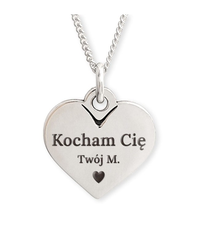Srebrny Naszyjnik Serduszko z grawerem