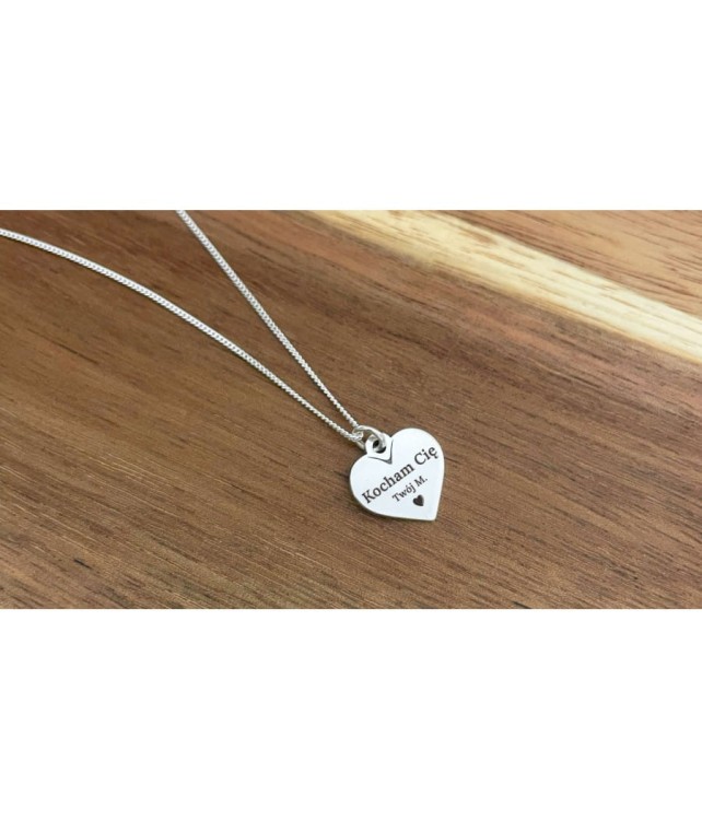 Srebrny Naszyjnik Serduszko z grawerem