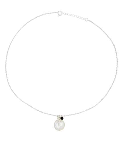 Srebrny Naszyjnik Perła i Onyks - Biżuteria Elegancji i Harmonii