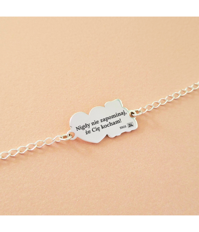 Srebrna bransoletka Dziecko z grawerem