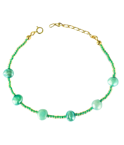 GREEN DOT - bransoletka z perłami