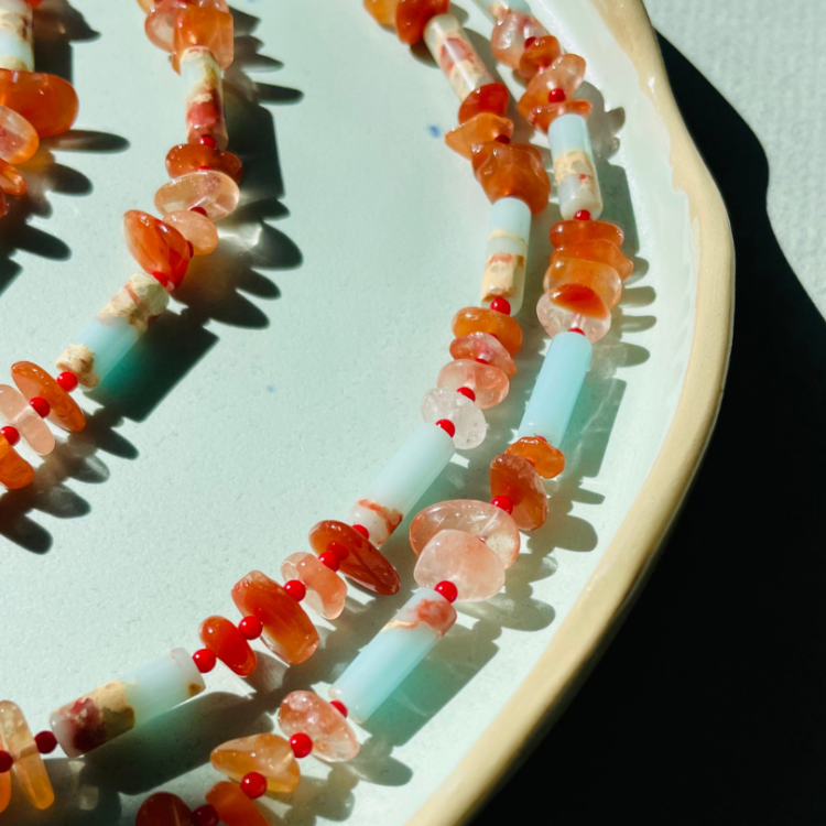 jaspis cesarski koral kryształ górski naszyjnik srebro.png