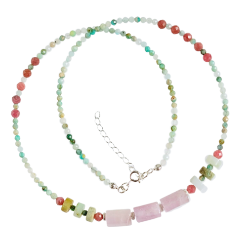 kunzyt rodochrozyt chryzopraz amazonit naszyjnik.png