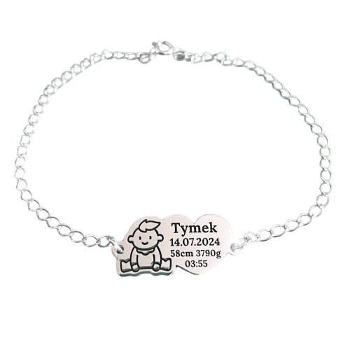 Srebrna bransoletka z wizerunkiem chłopca z grawerem.png