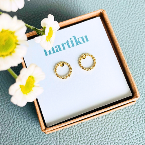 Pozłacane kolczyki skręcane koła 925.png